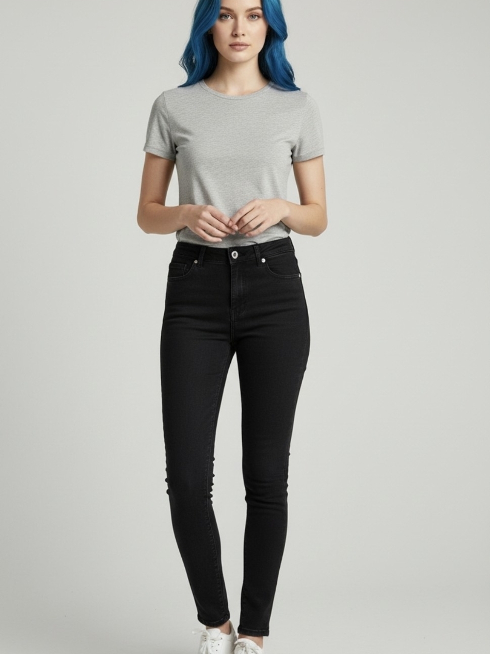H&M Black Low-Rise Skinny Jeans for Women